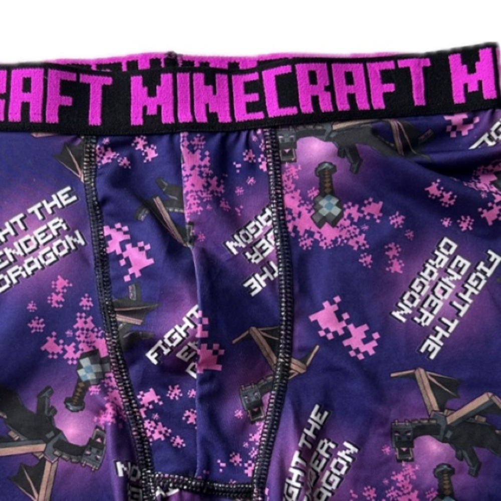 NEW! Minecraft 2 Pair Athletic Boxer Briefs Underwear Creeper & Ender Dragon 10 - Picture 6 of 15